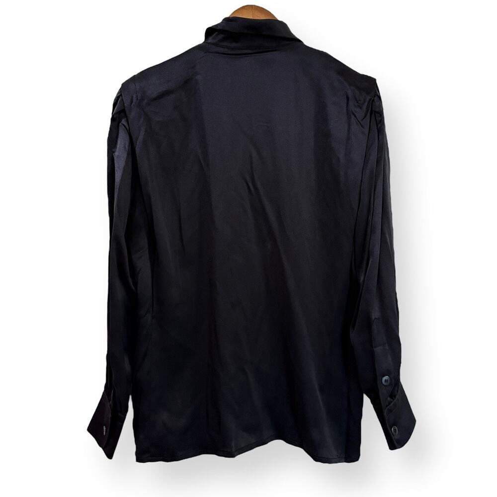 NWT Escada Vintage Black Silk Button Front Blouse Womens 38 US 8 Designer Luxury - Picture 9 of 12